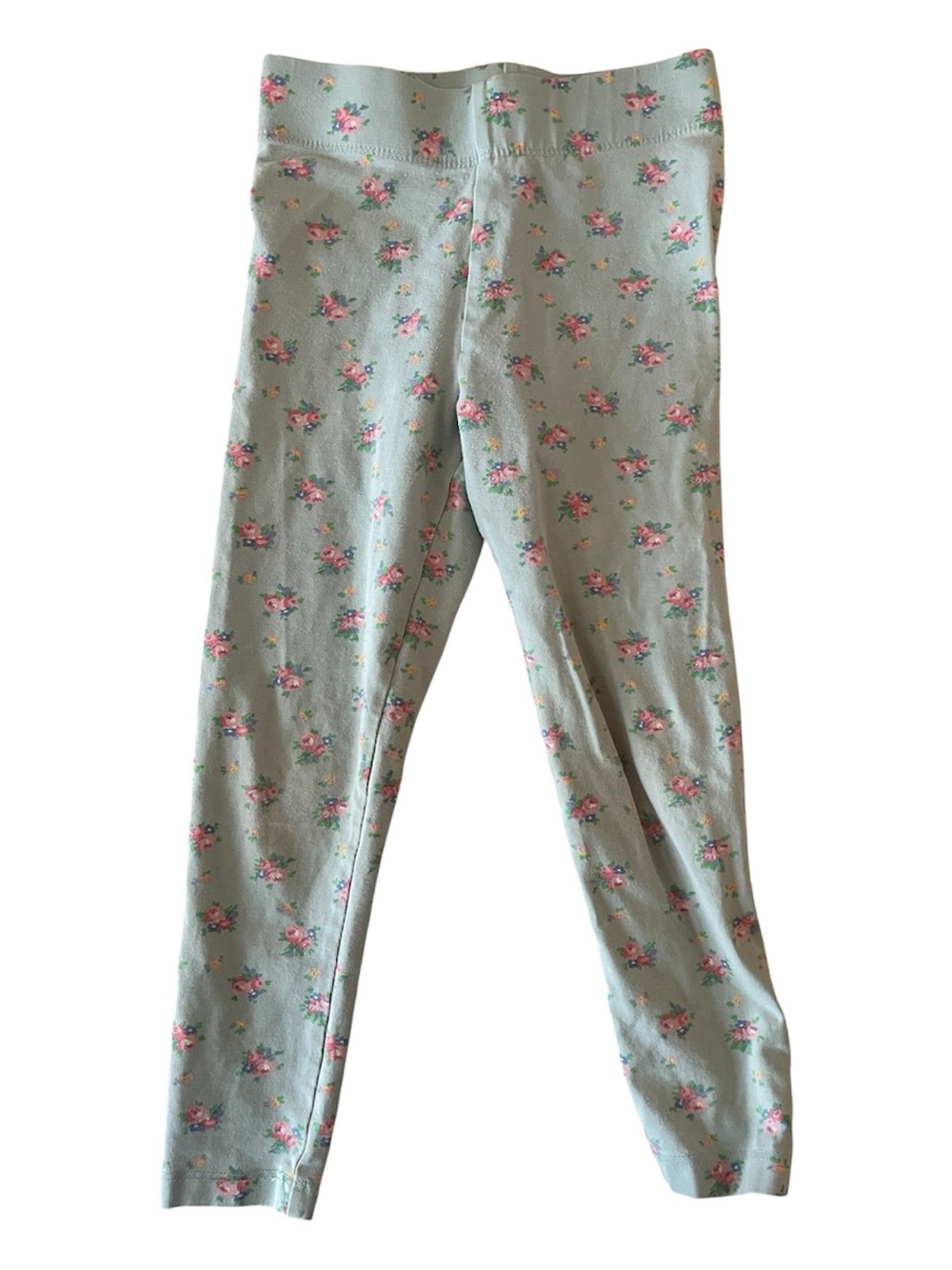Mini Boden Girls Light Blue Floral Leggings Size 4-5Y Cottagecore